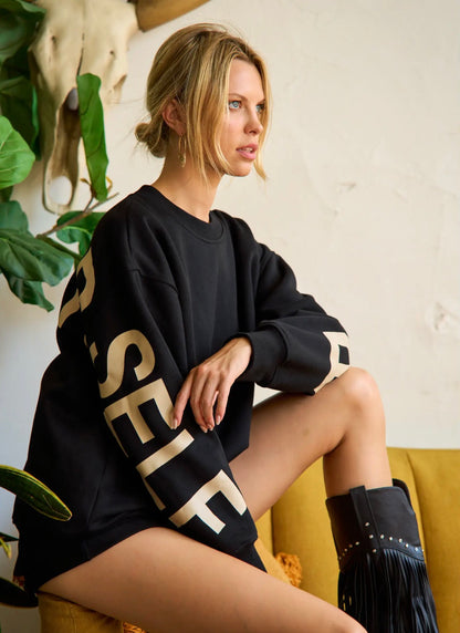 Be Yourself Oversized Graphic Sweatshirt