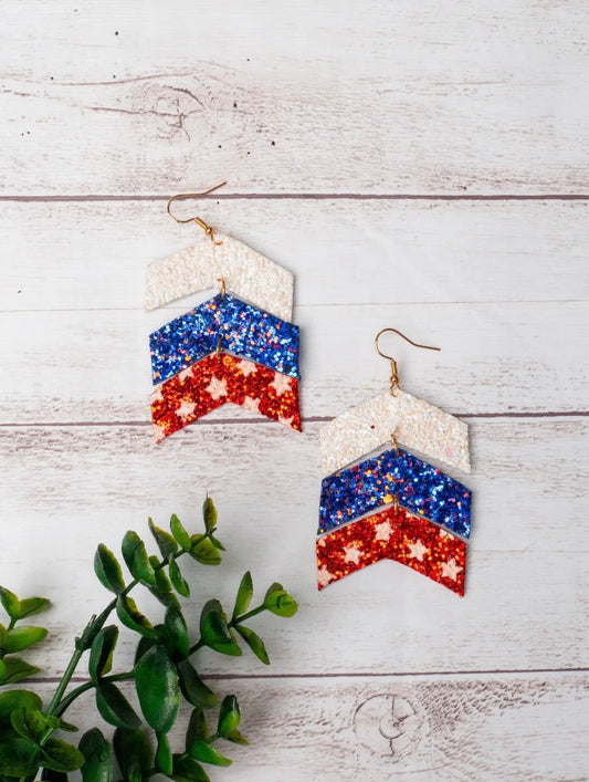 Party Like It’s 1776 Chevron Earrings