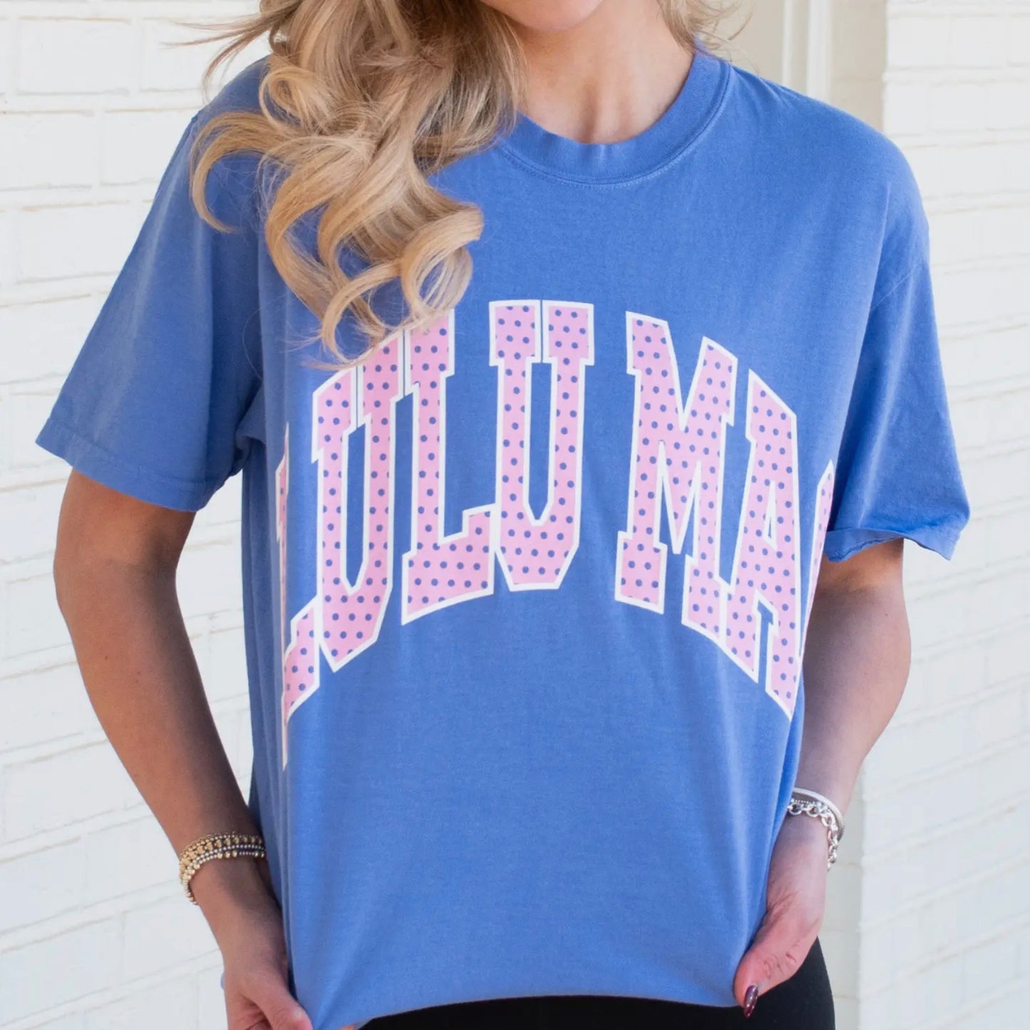 Lulu Mac Flo Blue with Polka Dot Comfort Color Tee