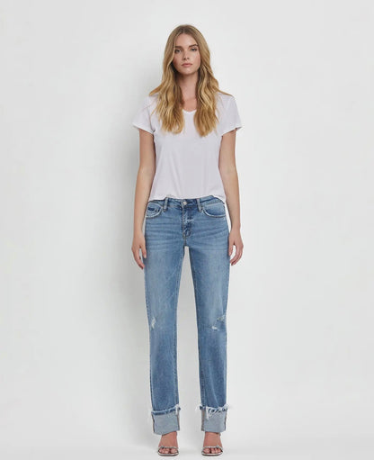Lovervet by Vervet Cuffed Mid-Rise Jeans