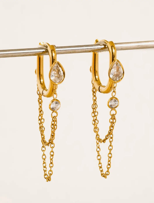 Lucienne 18K Gold Non-Tarnish Drop Earrings