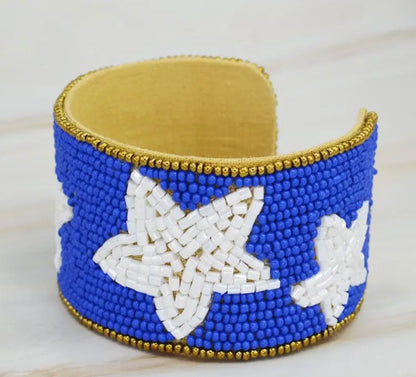 Game Day Star Beaded Cuff