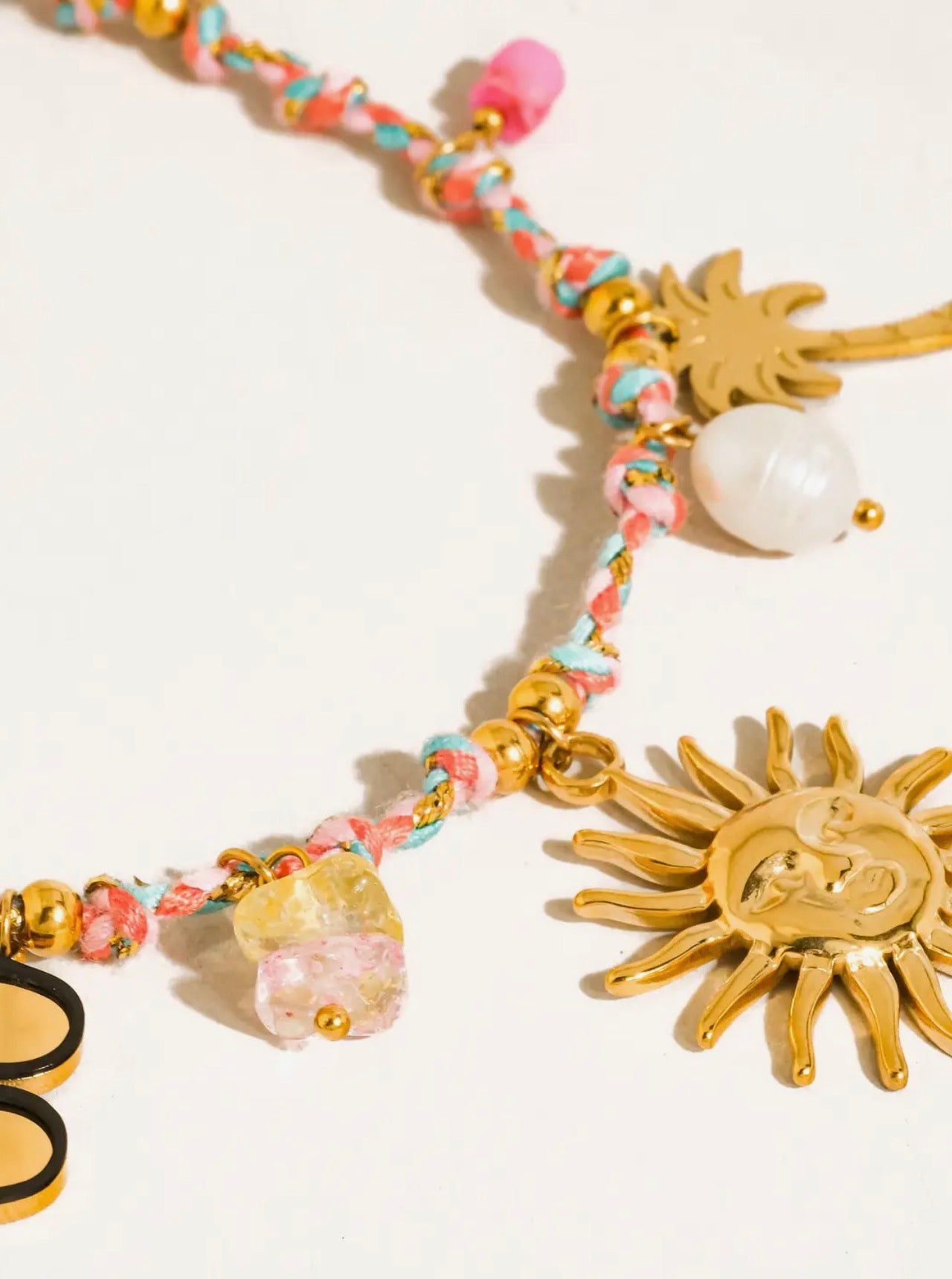 Sorrento 18K Gold Non-Tarnish Charm Beaded Necklace