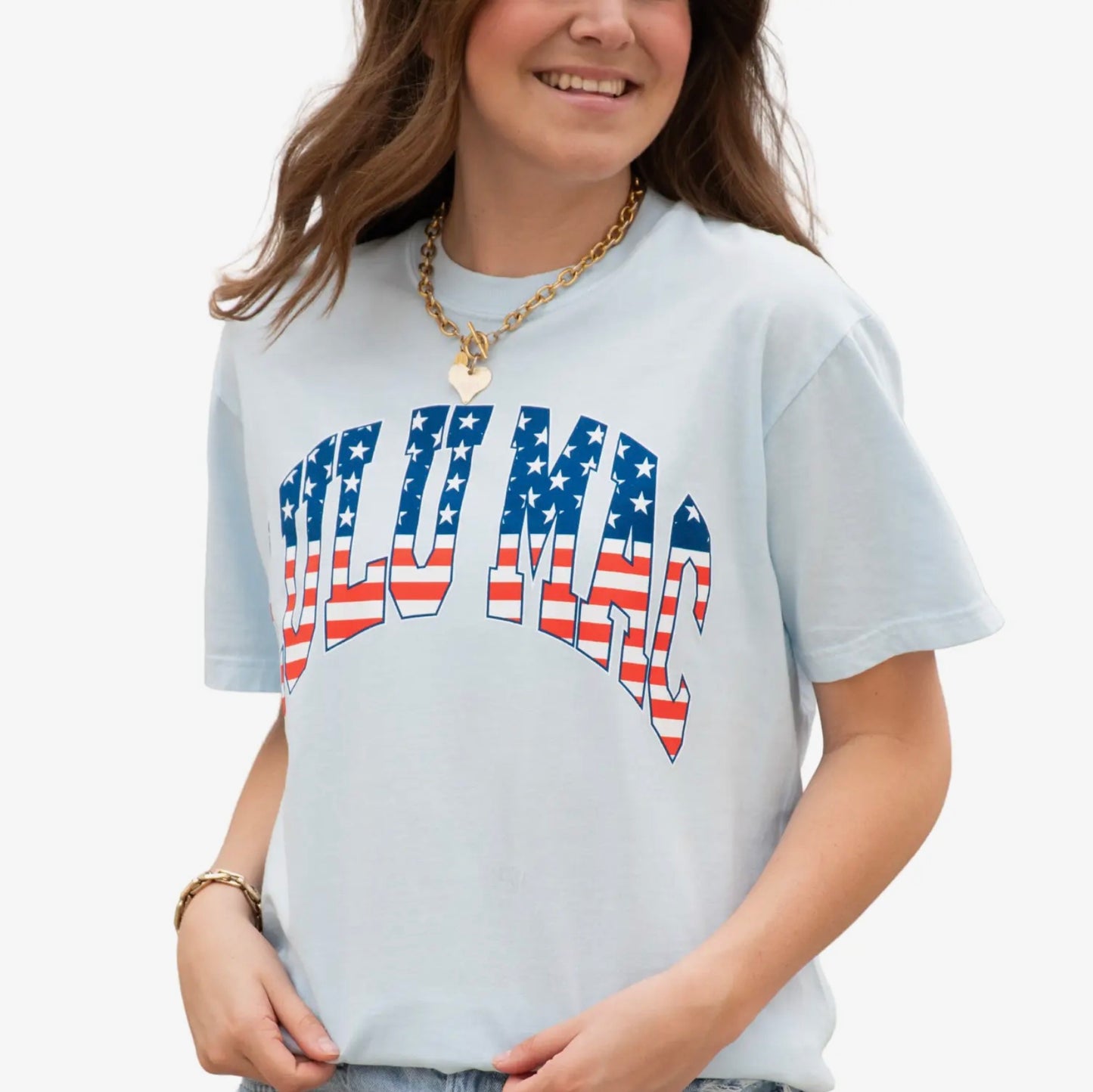Lulu Mac Chambray Stars & Stripes Tee