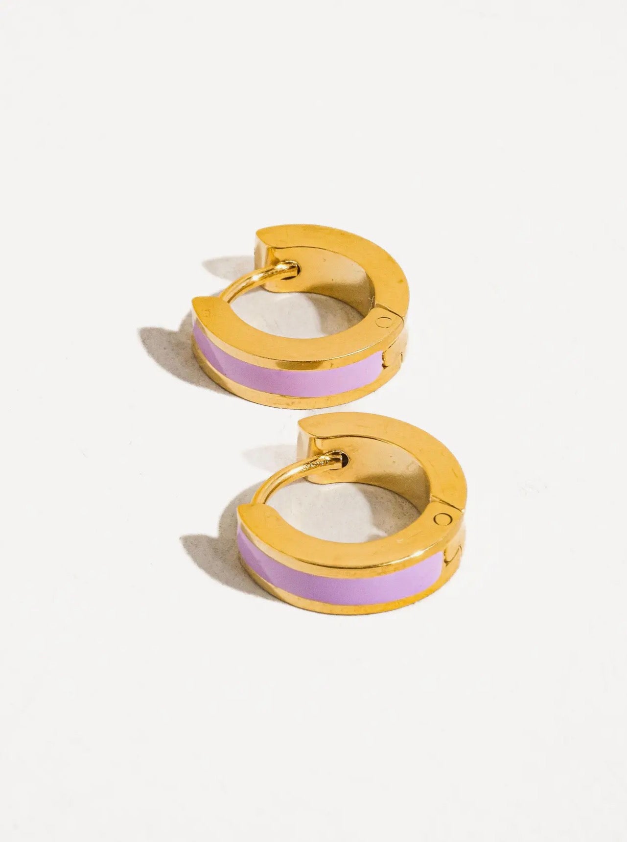 Ella 18k Gold Non-Tarnish Purple Hoop Earring