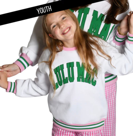 Youth Lulu Mac White with Green Sweater