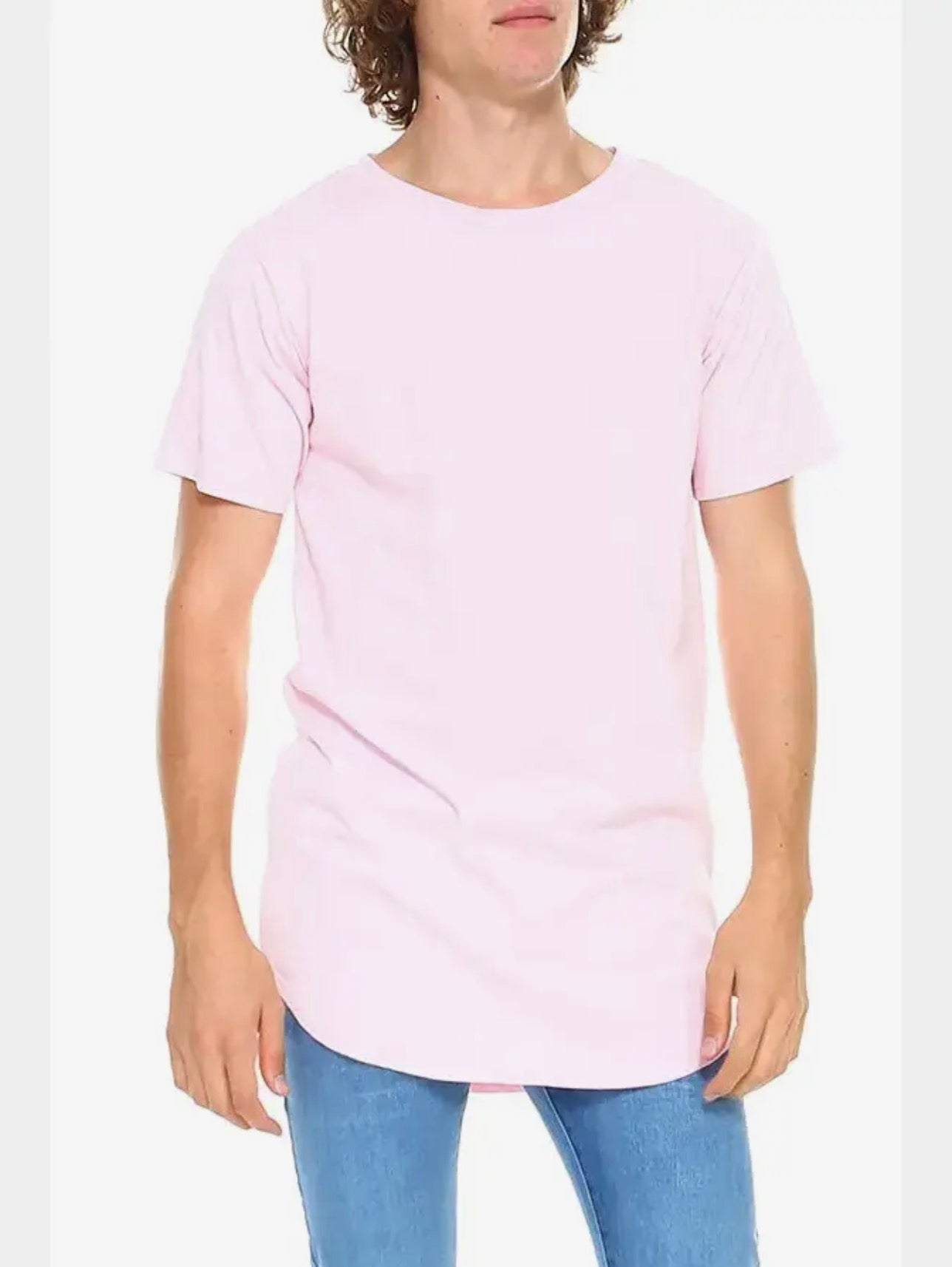Hawk’s Bay Pink Crew Neck Curved Hem Tee