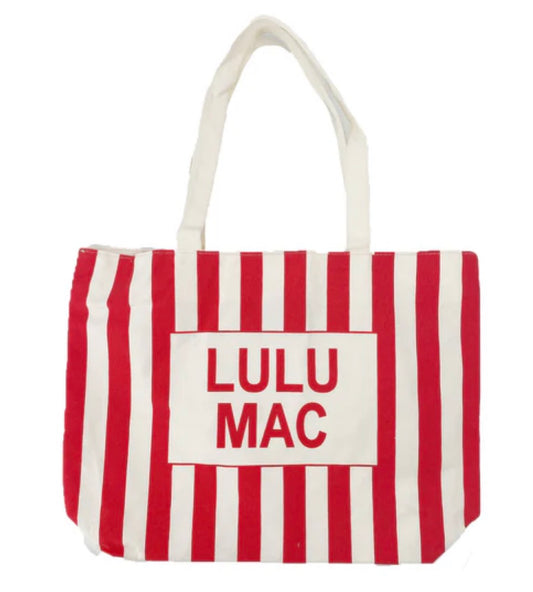 Lulu Mac Tote Red/White Stripe