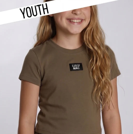 Lulu Mac Youth Baby Doll Tee Olive