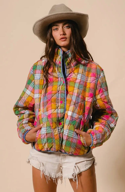 Vintage Quilted Jacket with Pockets