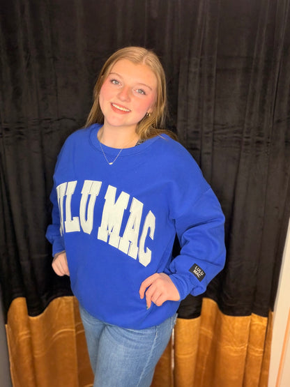 Lulu Mac Royal Blue with White Stitch Sweater