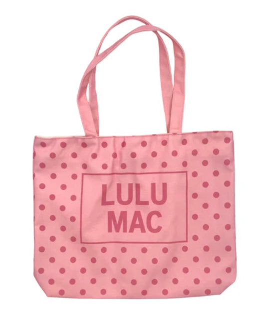Lulu Mac Tote Pink/Hot Pink Polka Dots