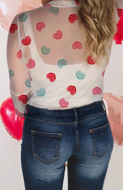 Sweetheart Mesh Long Sleeve