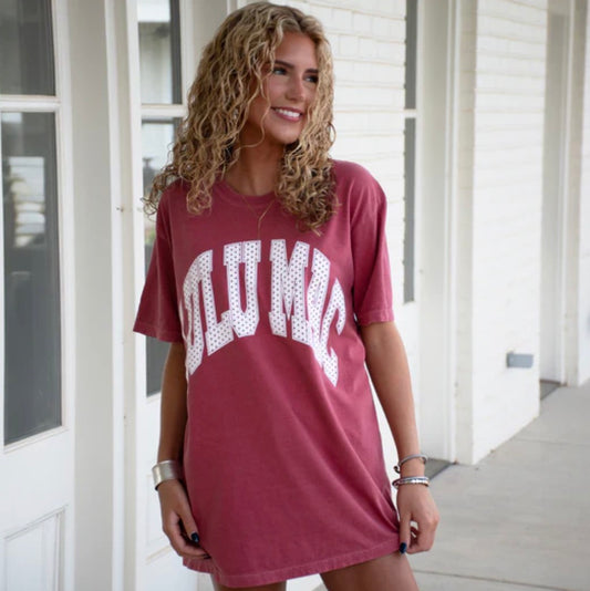 Lulu Mac Crimson Polka Dot Tee