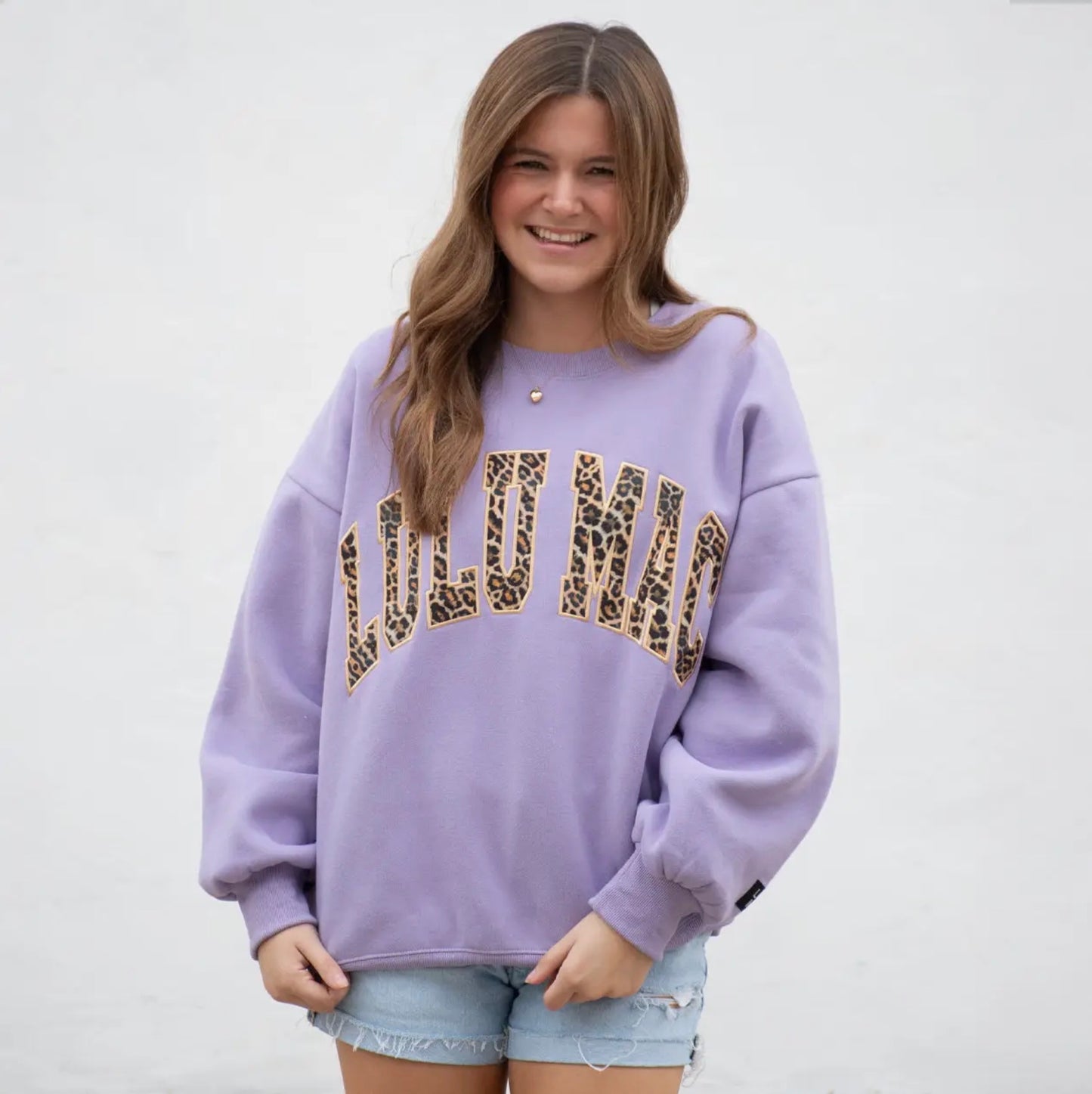 Lulu Mac Lavender With Leopard Sweater