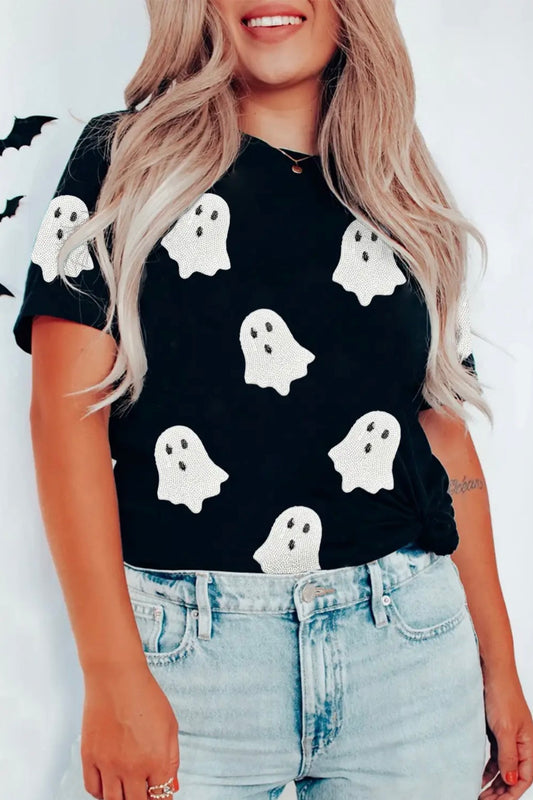 Halloween Sequin Ghost Tee