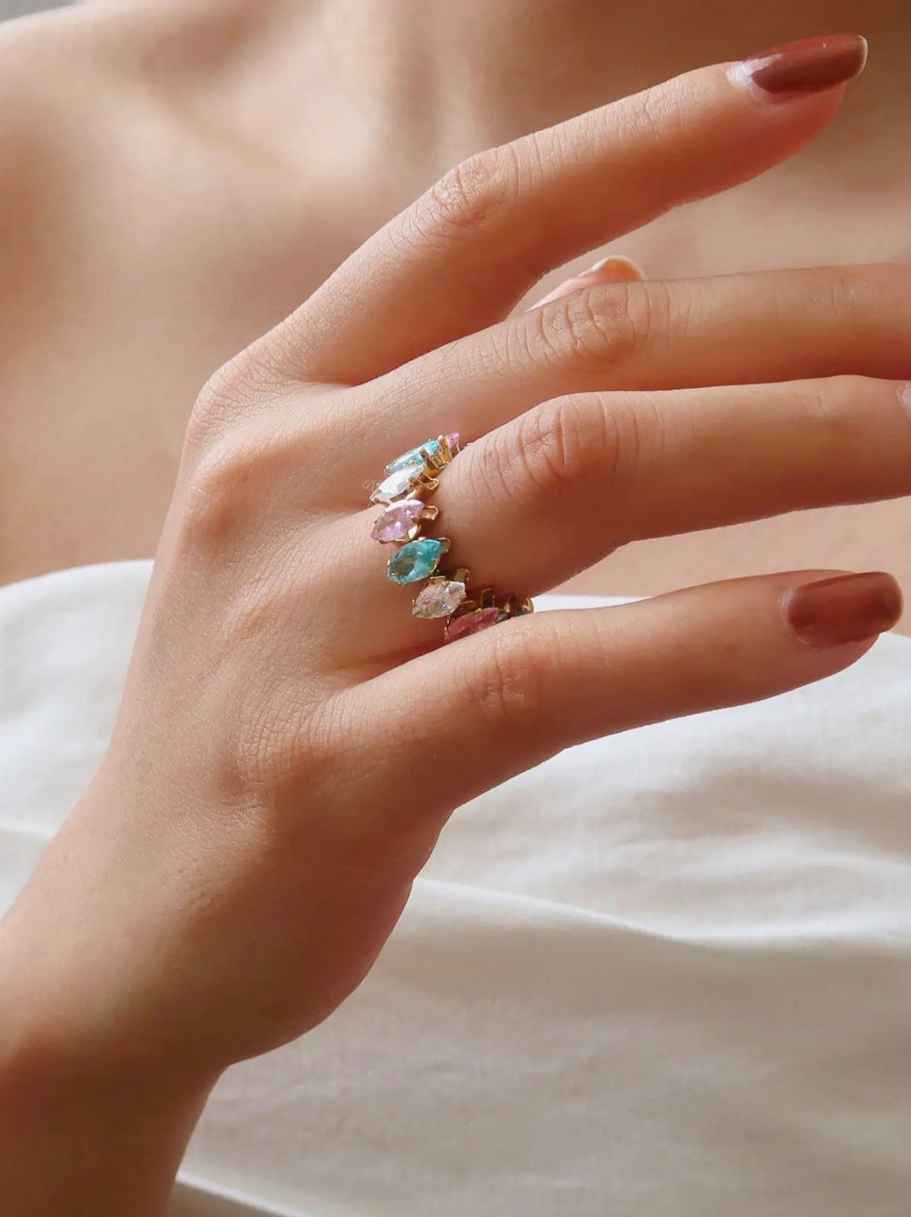 Briony 18K Gold Mulit-color Ring