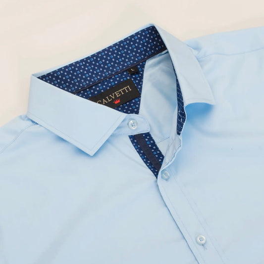 Calvetti Skyline Wrinkle-Free Button-Up Shirt Light Blue