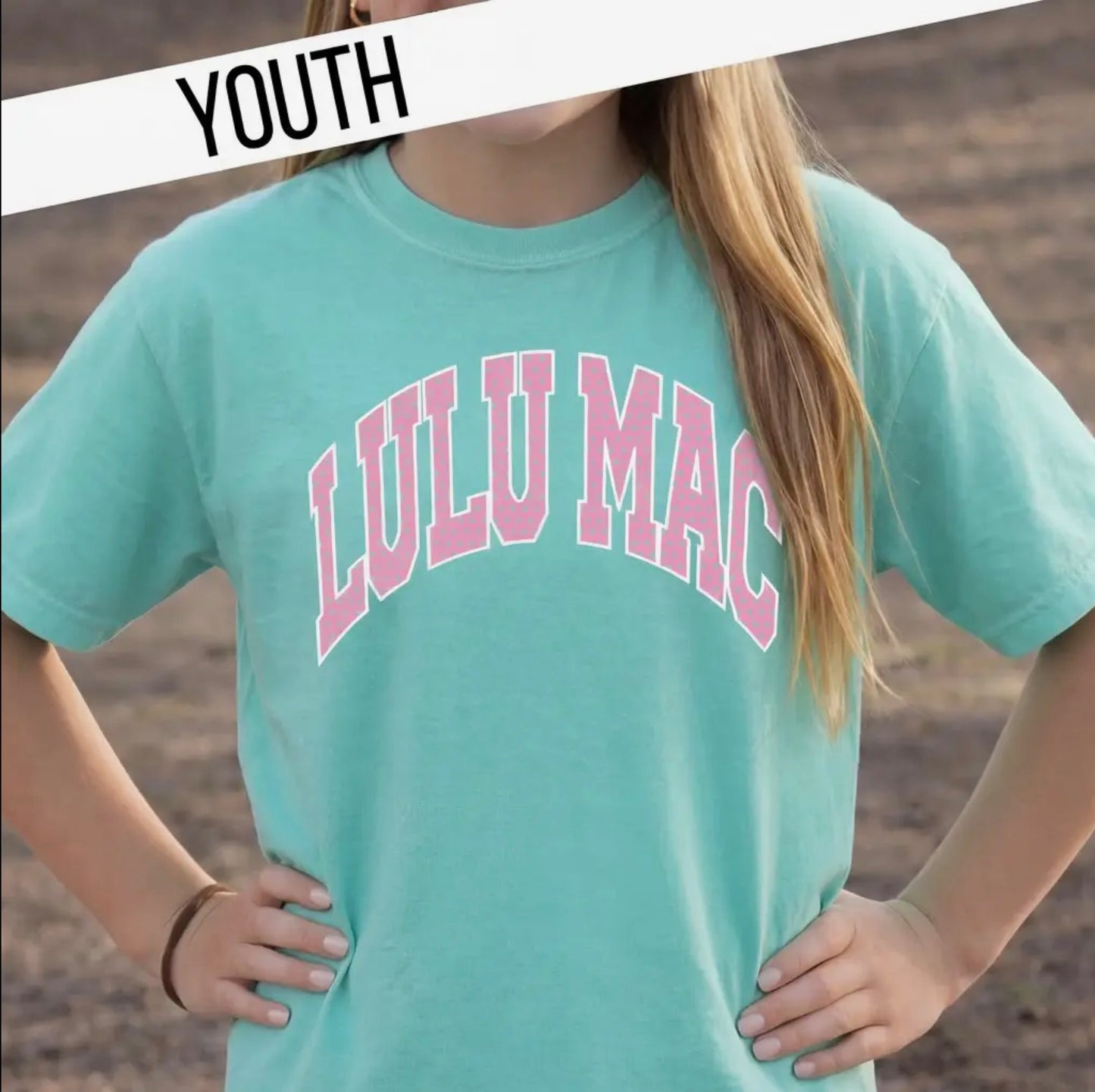 Youth Lulu Mac Chalky Mint Comfort Color Tee