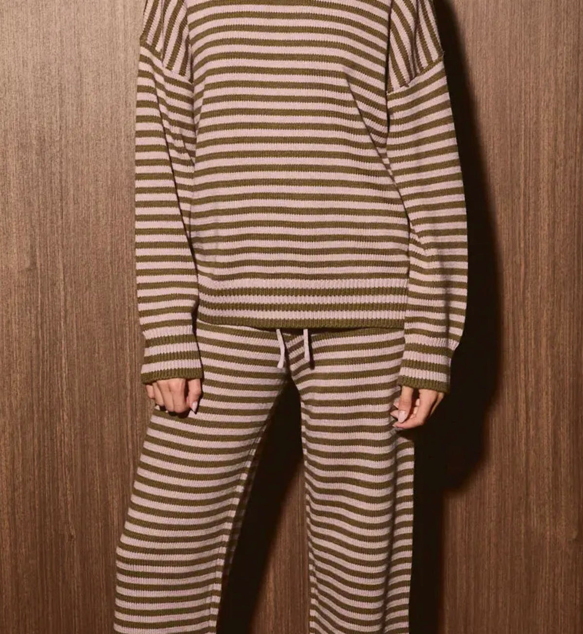 Kandy Striped Loungewear Mauve/Olive