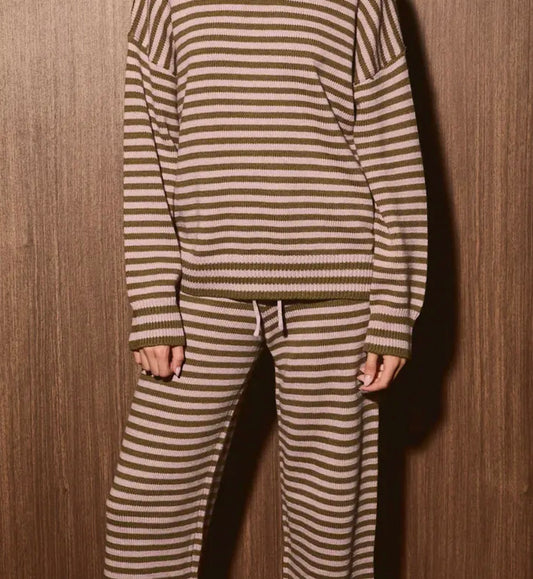 Kandy Striped Loungewear Mauve/Olive