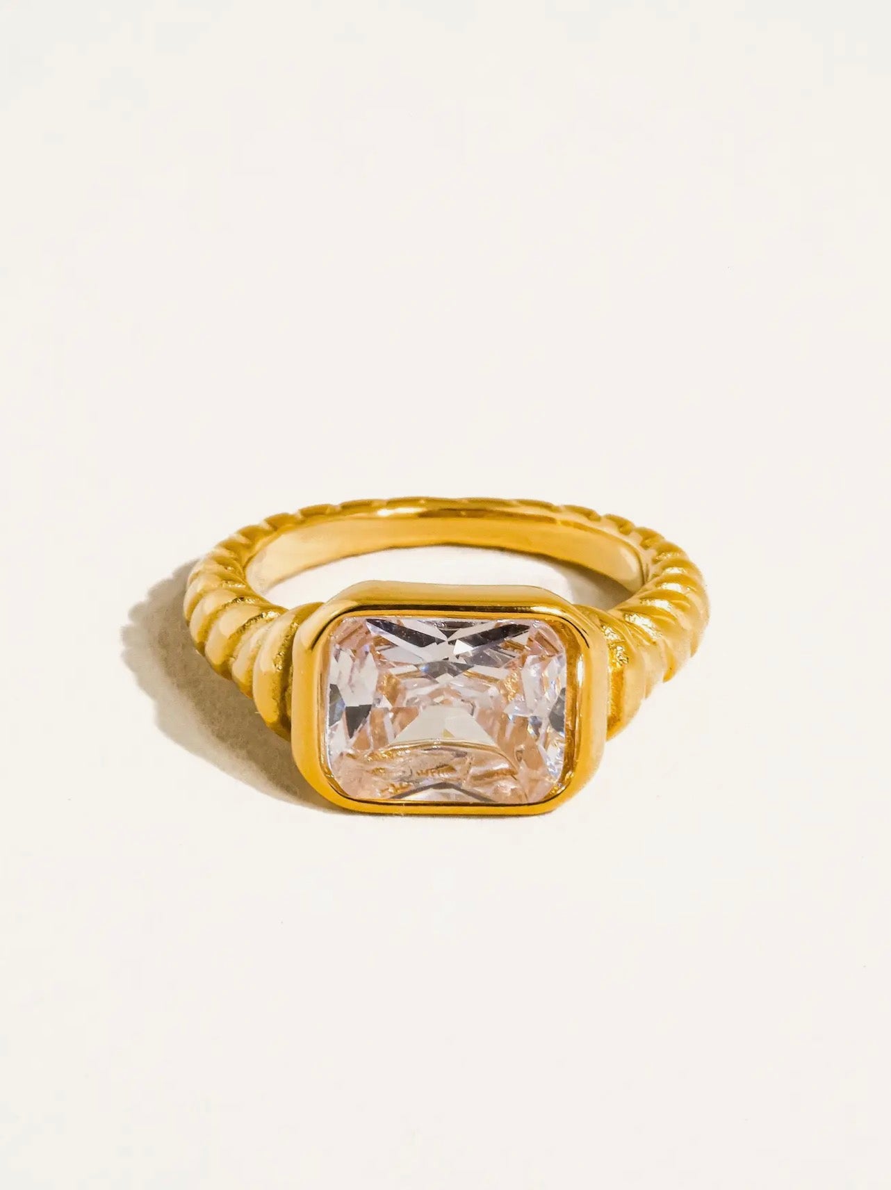 Paisley 18k Gold Non-Tarnish CZ Cocktail Ring