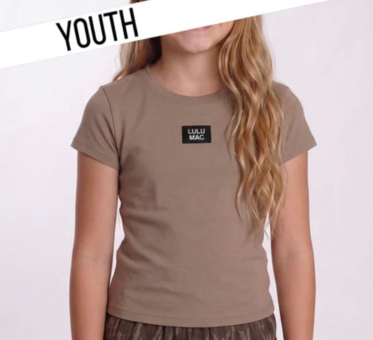 Lulu Mac Youth Baby Doll Tee Taupe