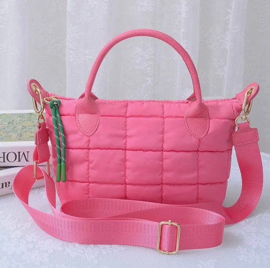 Quilted Puffer Crossbody in HOT Pink 💖