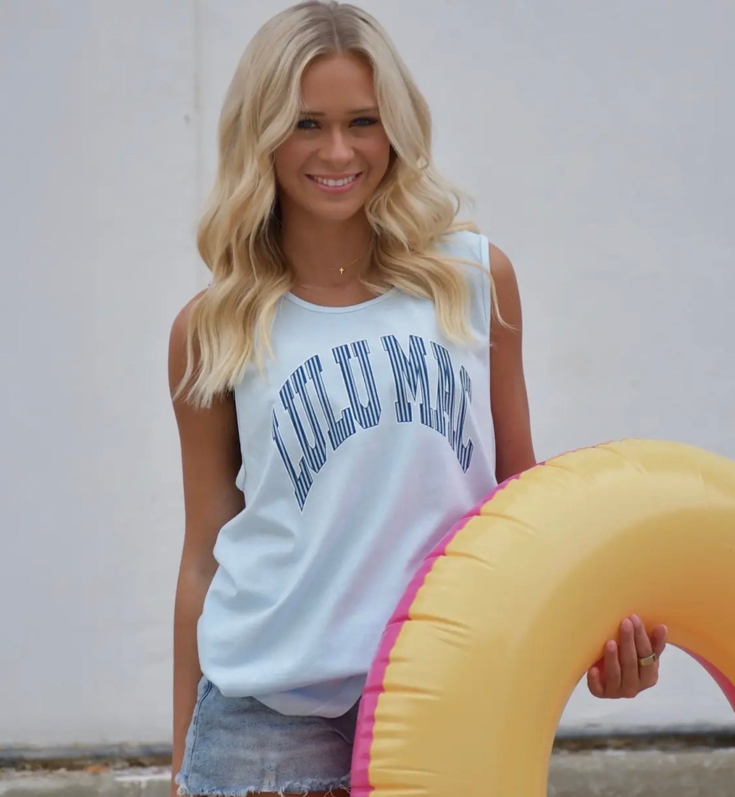 Lulu Mac Chambray Striped Comfort Colors Tank