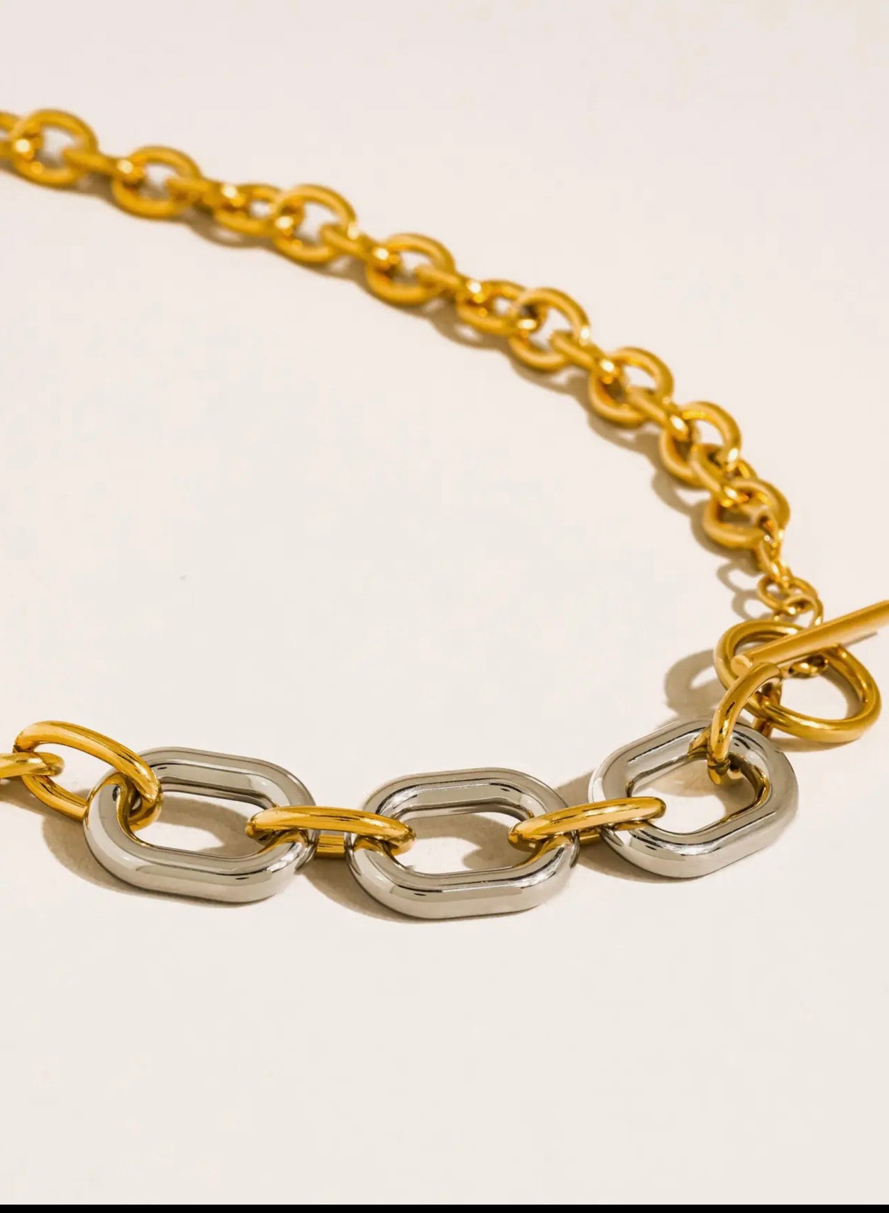 18K Mixed Metal Chain Necklace