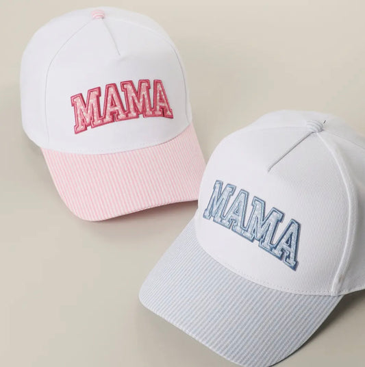 Mama Stripe Brim Trucker Hat