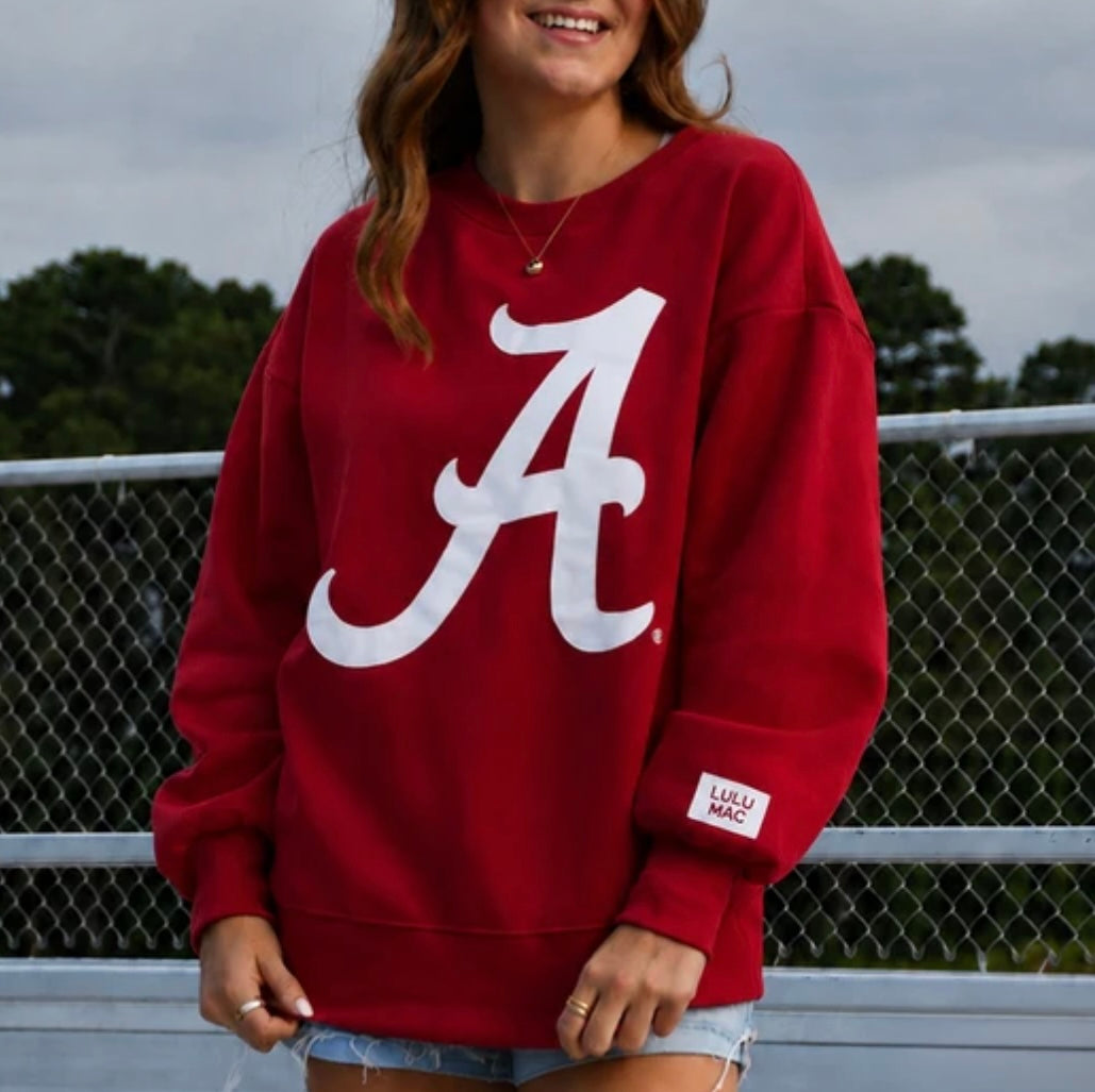 Lulu Mac Crimson Tide Puff Sweatshirt