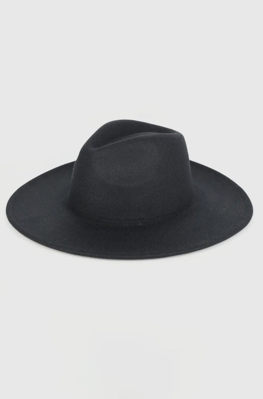 Hannah Felt Panama Hat Black