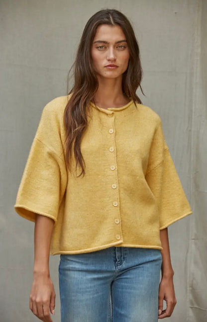 Faith Knit Cardigan Yellow