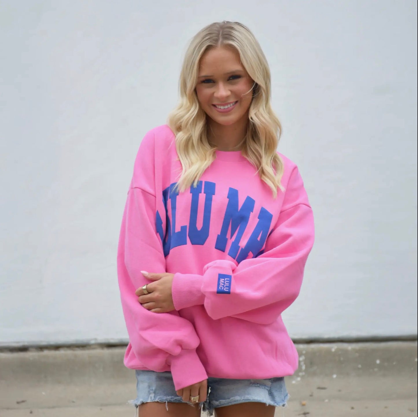 Lulu Mac Pink/Royal Puff Sweater