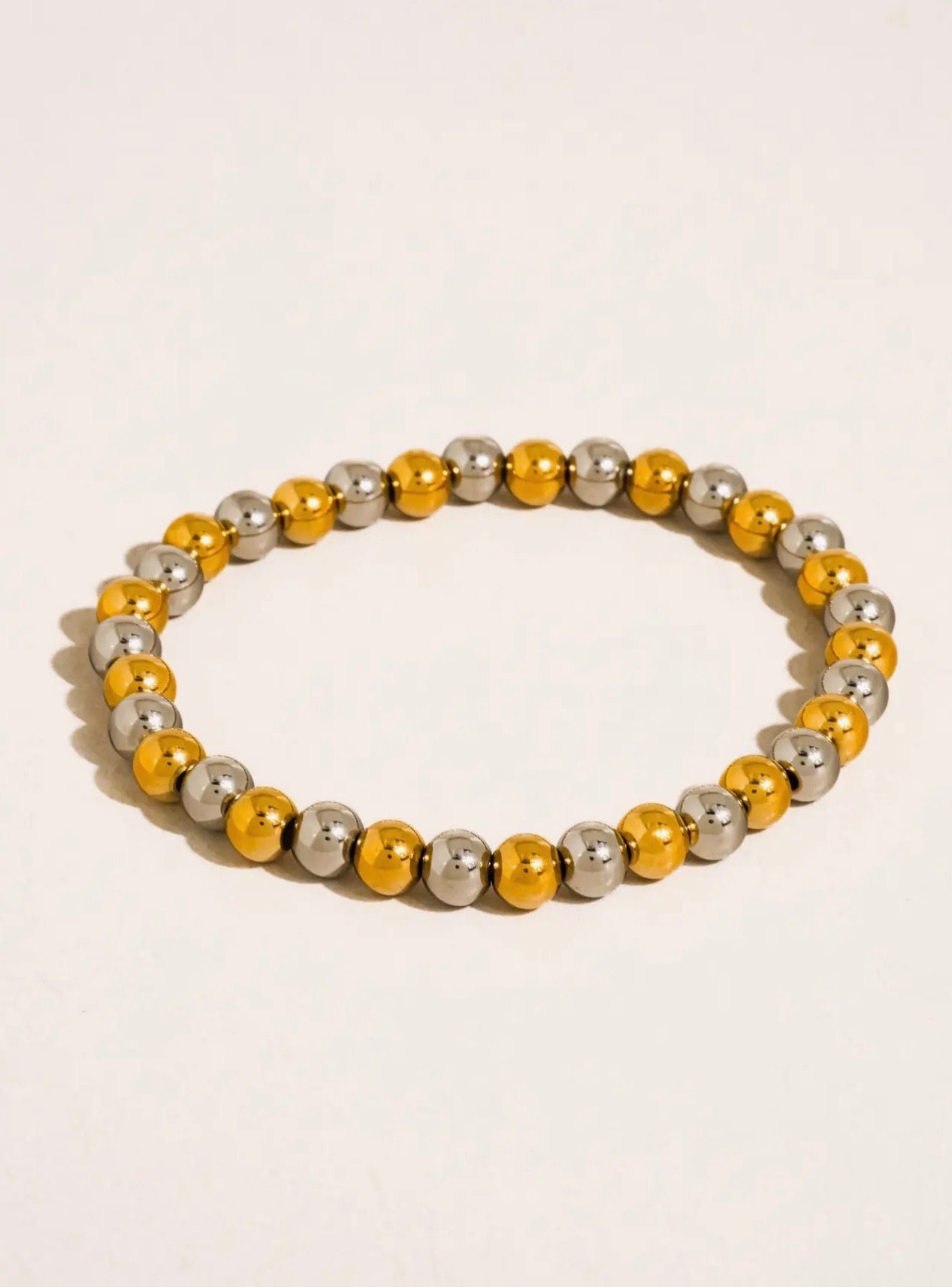 Carley 18k Non-Tarnish Two Tone Beaded Bracelet
