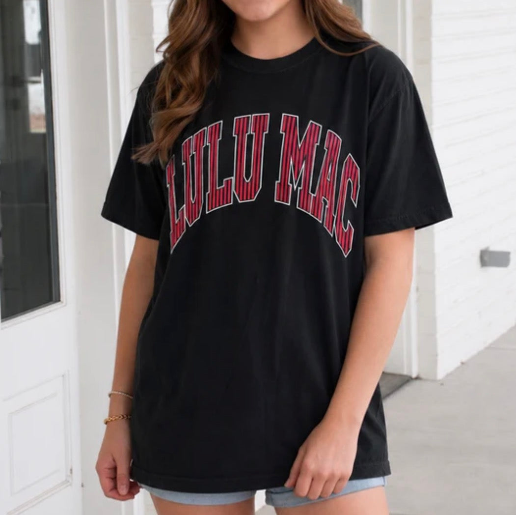 Lulu Mac Striped Black Tee