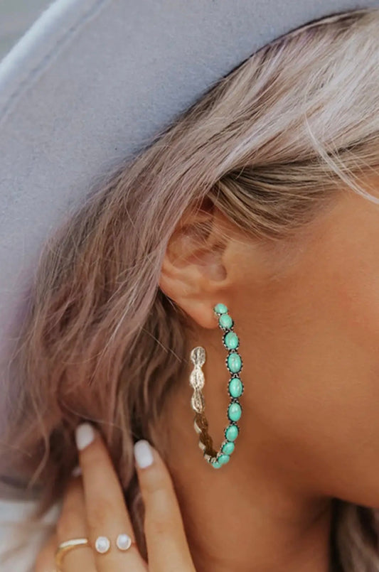 Gemma Turquoise C-shape Earrings