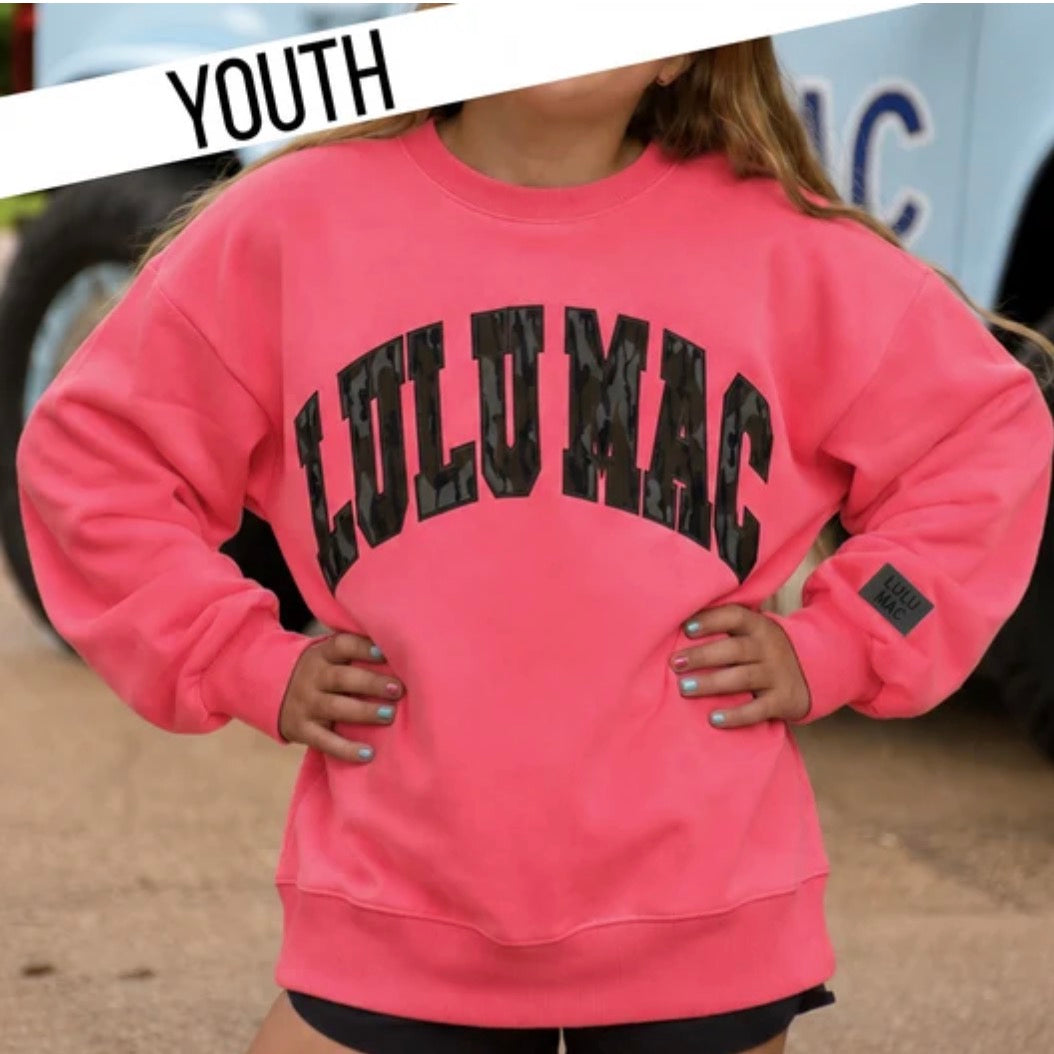 Lulu Mac/Mossy Oak Youth Bubblegum Pink Sweater