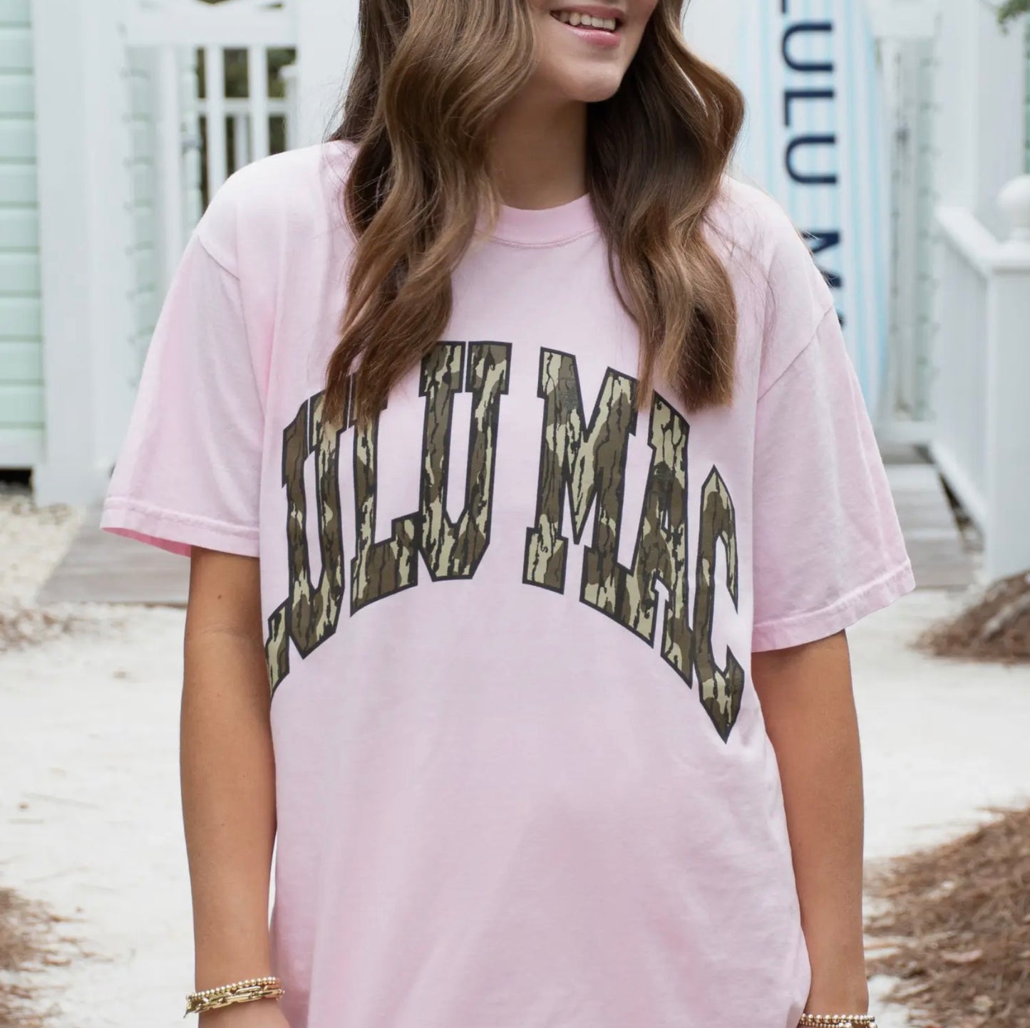 Lulu Mac Blossom Pink Mossy Oak Tee