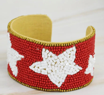 Game Day Star Beaded Cuff