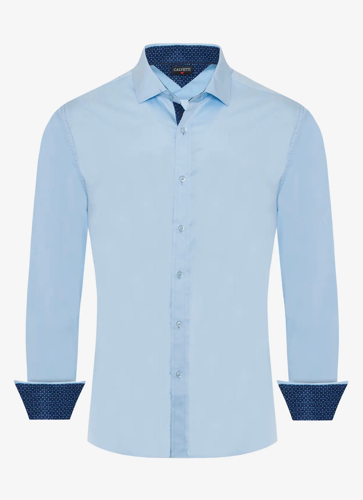 Calvetti Skyline Wrinkle-Free Button-Up Shirt Light Blue