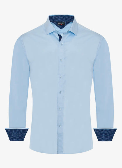 Calvetti Skyline Wrinkle-Free Button-Up Shirt Light Blue