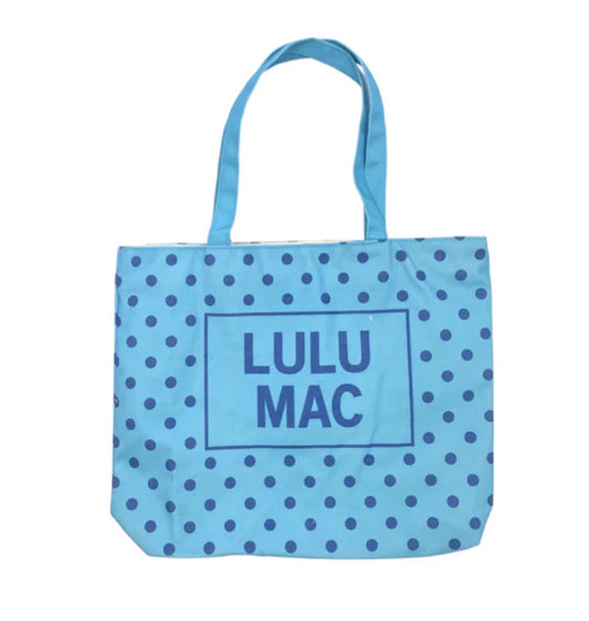 Lulu Mac Tote Blue/Royal Blue Polka Dots