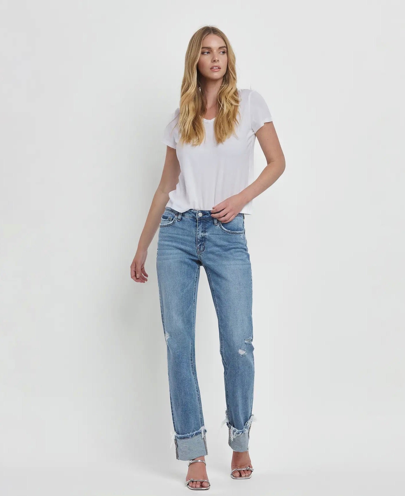 Lovervet by Vervet Cuffed Mid-Rise Jeans
