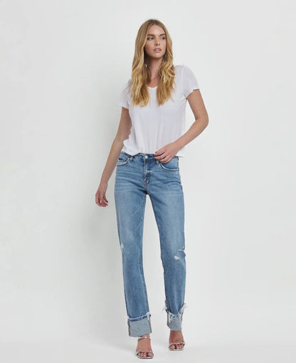 Lovervet by Vervet Cuffed Mid-Rise Jeans