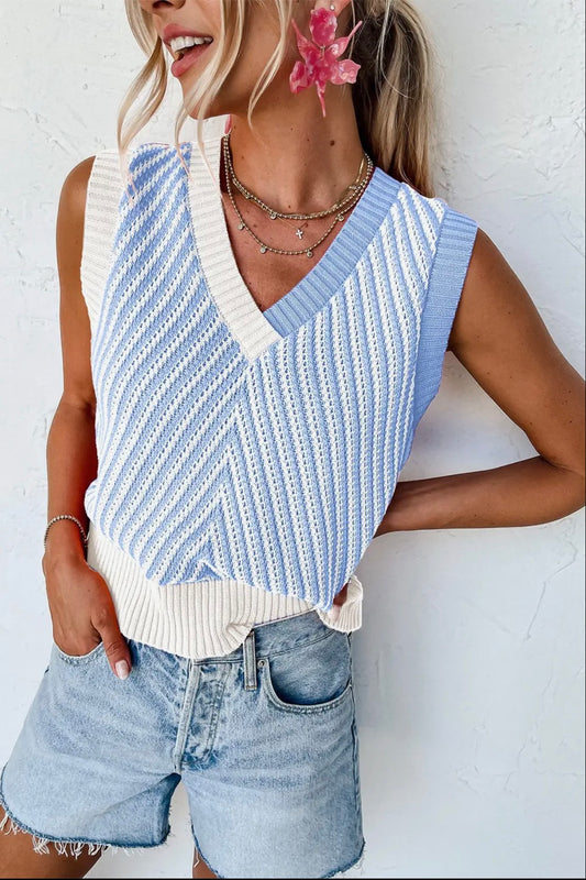 Coastal Breeze Knit Sweater Vest