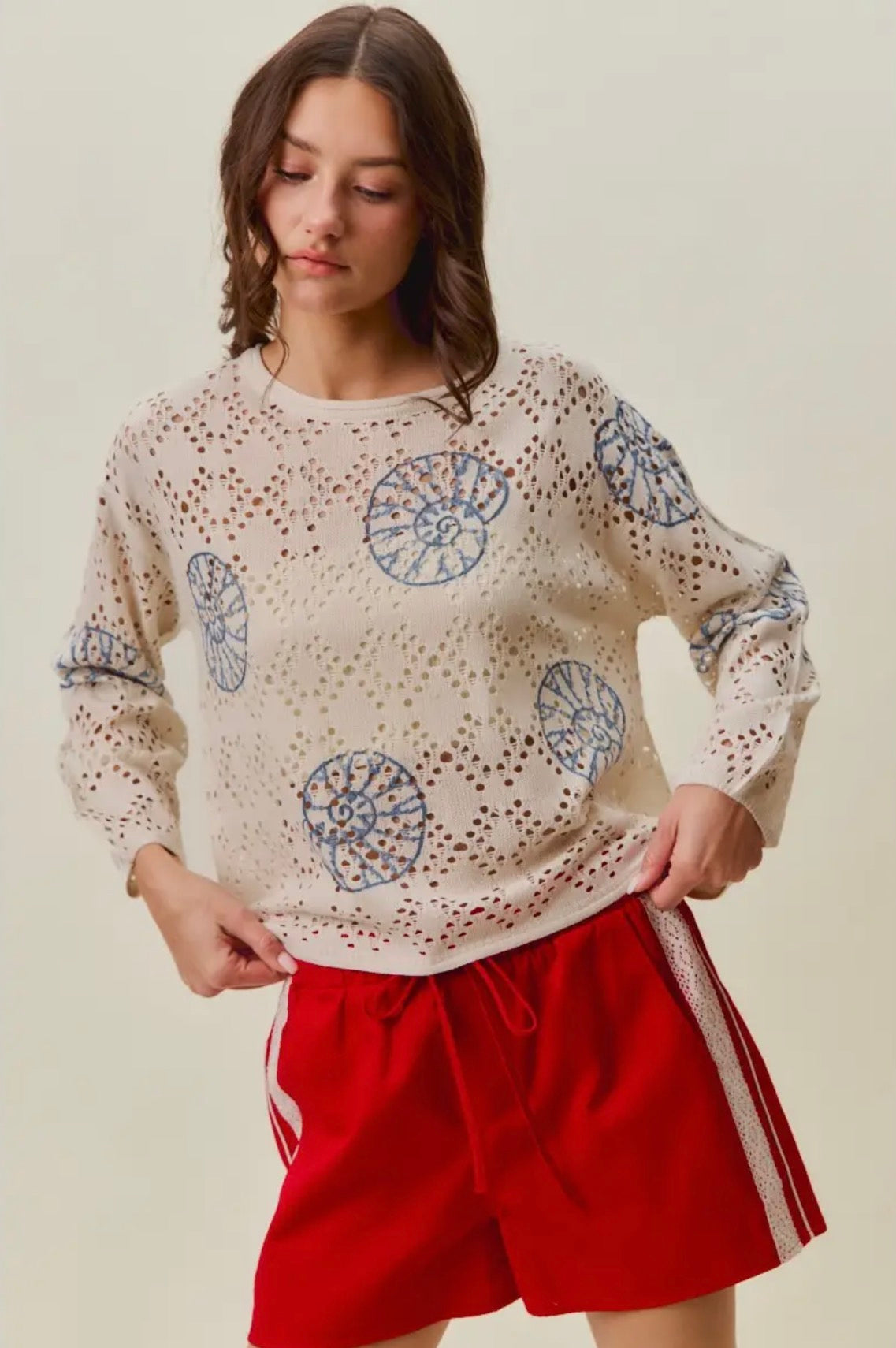 Seashell Lightweight Sweater Top