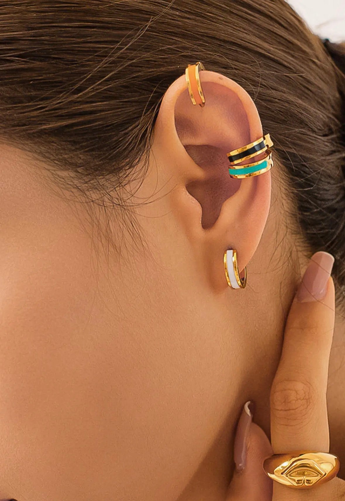 Ella 18k Gold Non-Tarnish Purple Hoop Earring