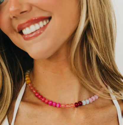 Ombré Beaded Naclace-Waterproof